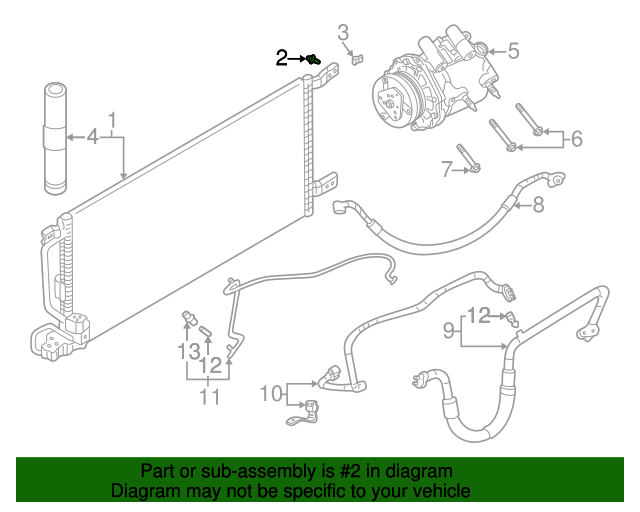 20012007 GM M6x1x16 Air Conditioning Condenser Bolt 10427833