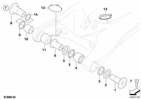 Rear Swing Arm with Bearing, Strut for 2008 BMW-Motorrad G 650 