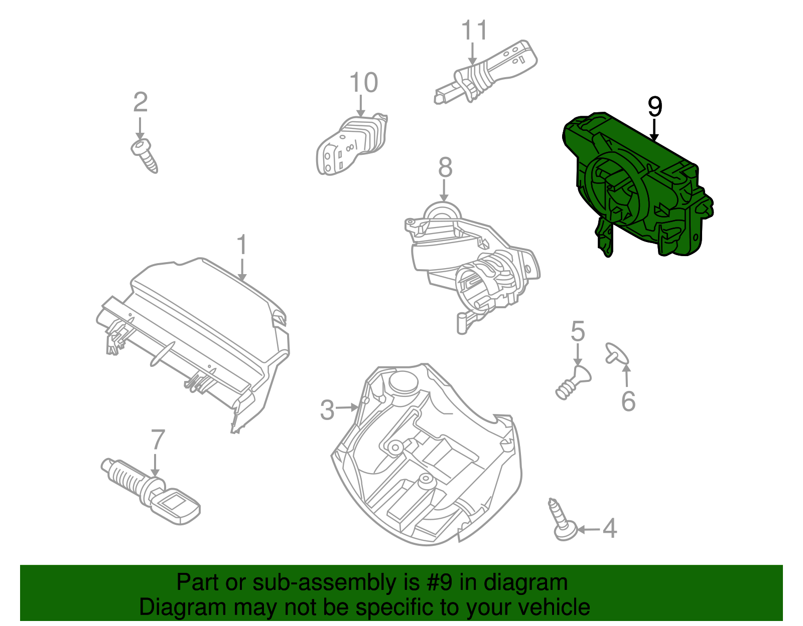 Steering Wheel Airbag Coil - GM (93190930)