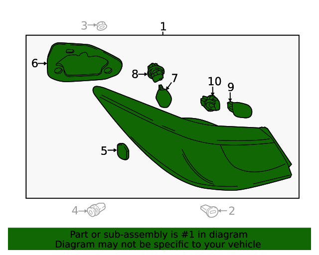 81560WB004 Tail Lamp Assembly 20162020 Toyota OEM Genuine Toyota Parts