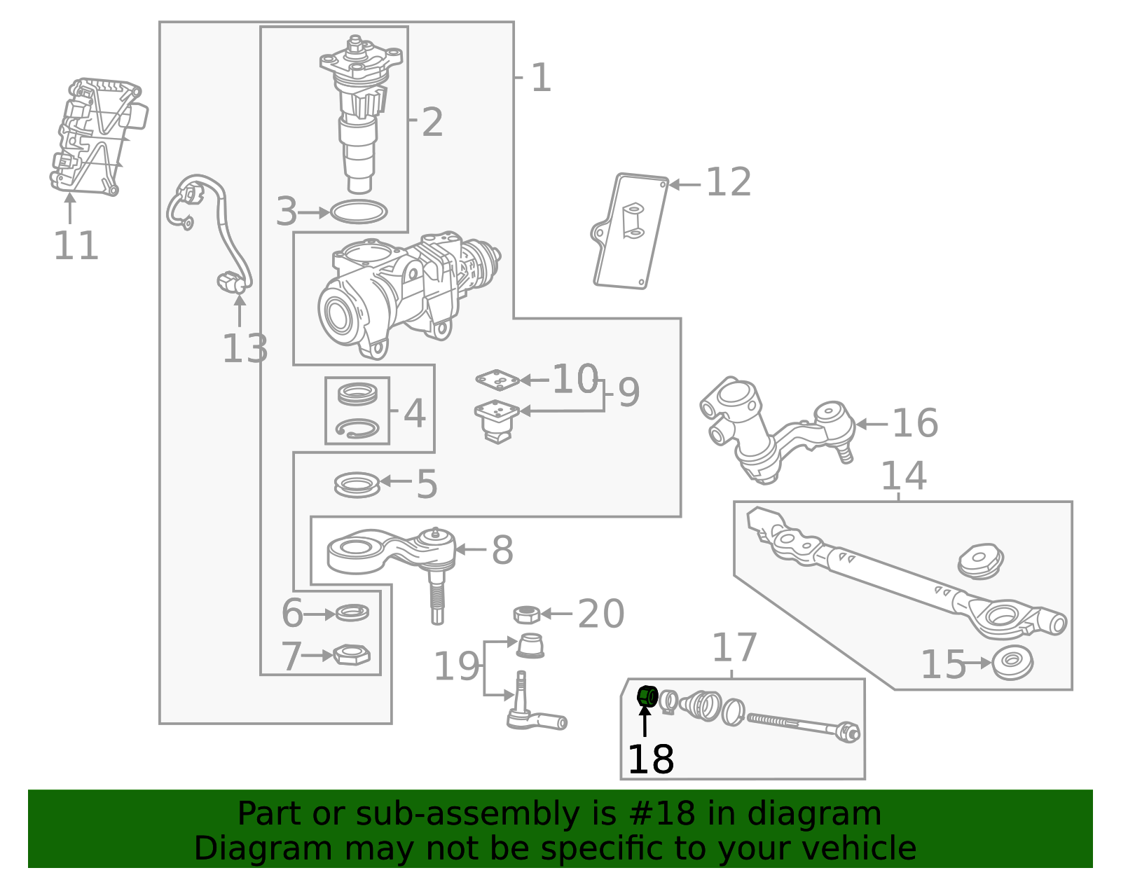 Steering Linkage Inner Tie Rod Nut - GM (84467790)