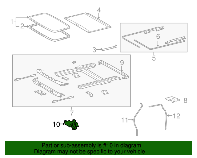 OEM 20072022 Toyota Sunroof Motor Part 632600C021 Modern Toyota Parts