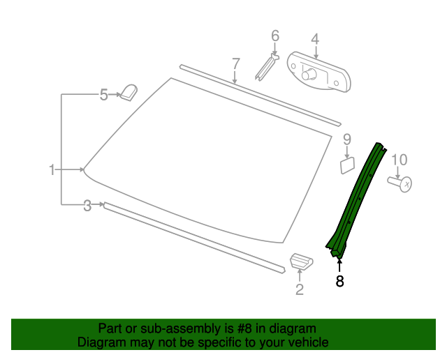 20072014 GM Passenger Side Windshield Molding 20918021 Auto Parts