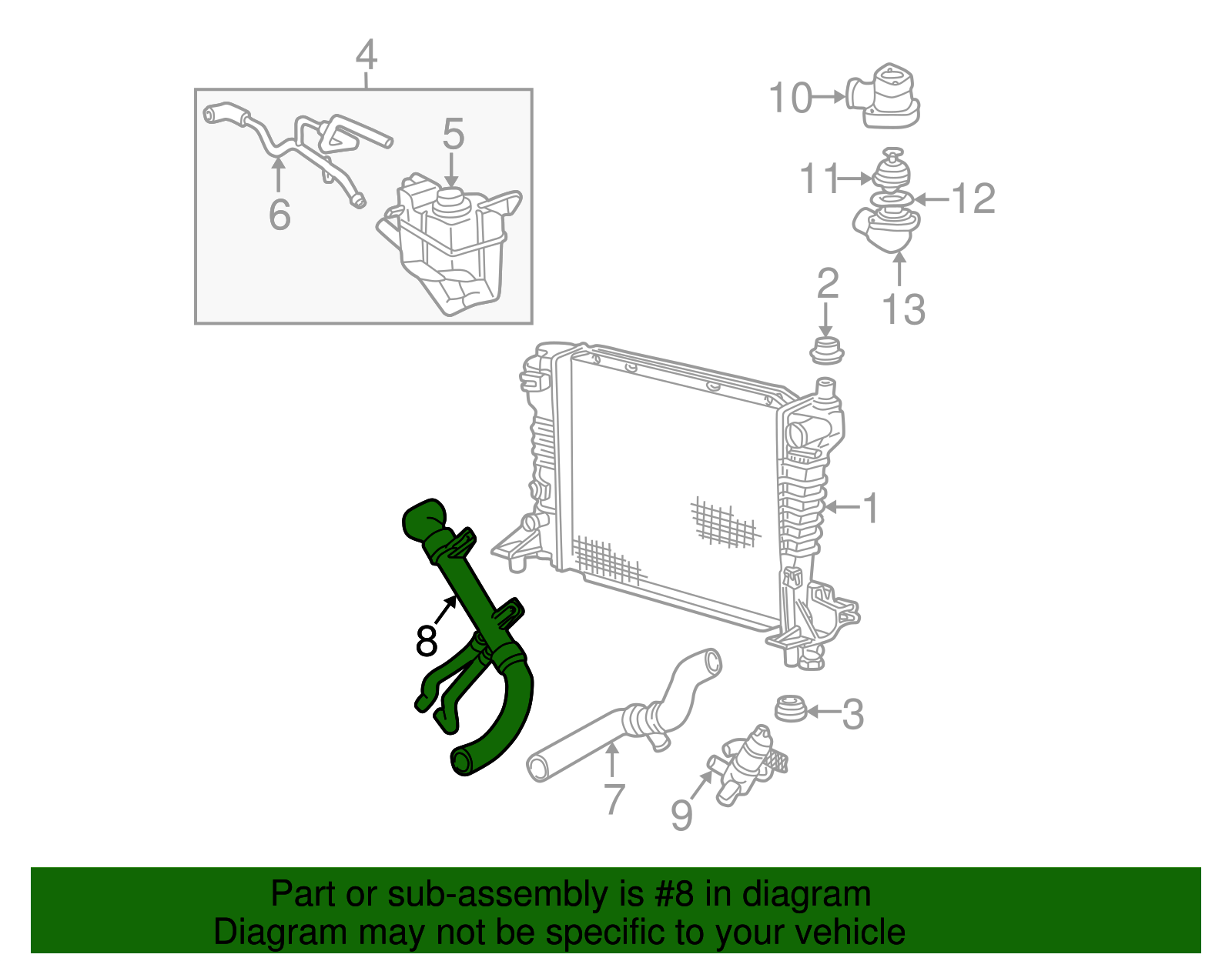 Lower Hose - Ford (XW4Z-8286-BA)