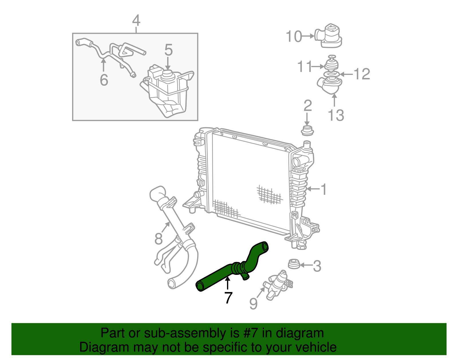 Upper Hose - Ford (YW4Z-8B502-AA)