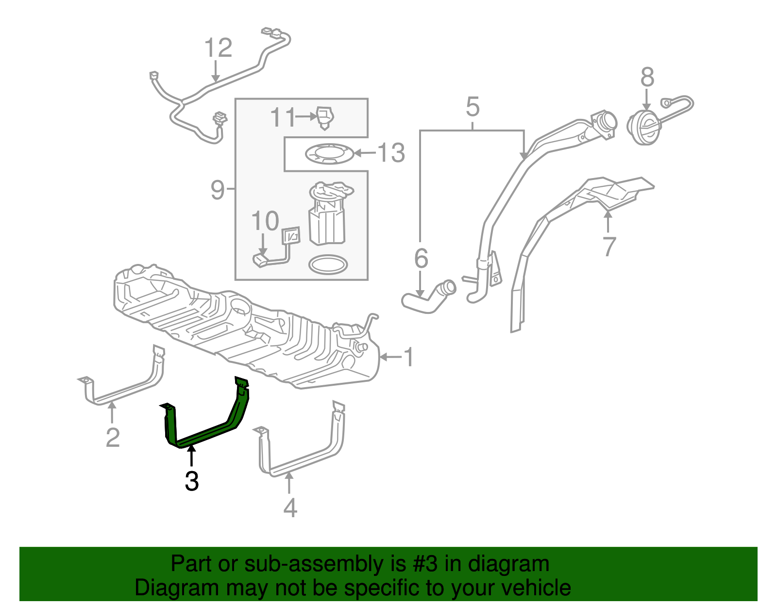 Fuel Tank Mount Strap - GM (10434736)