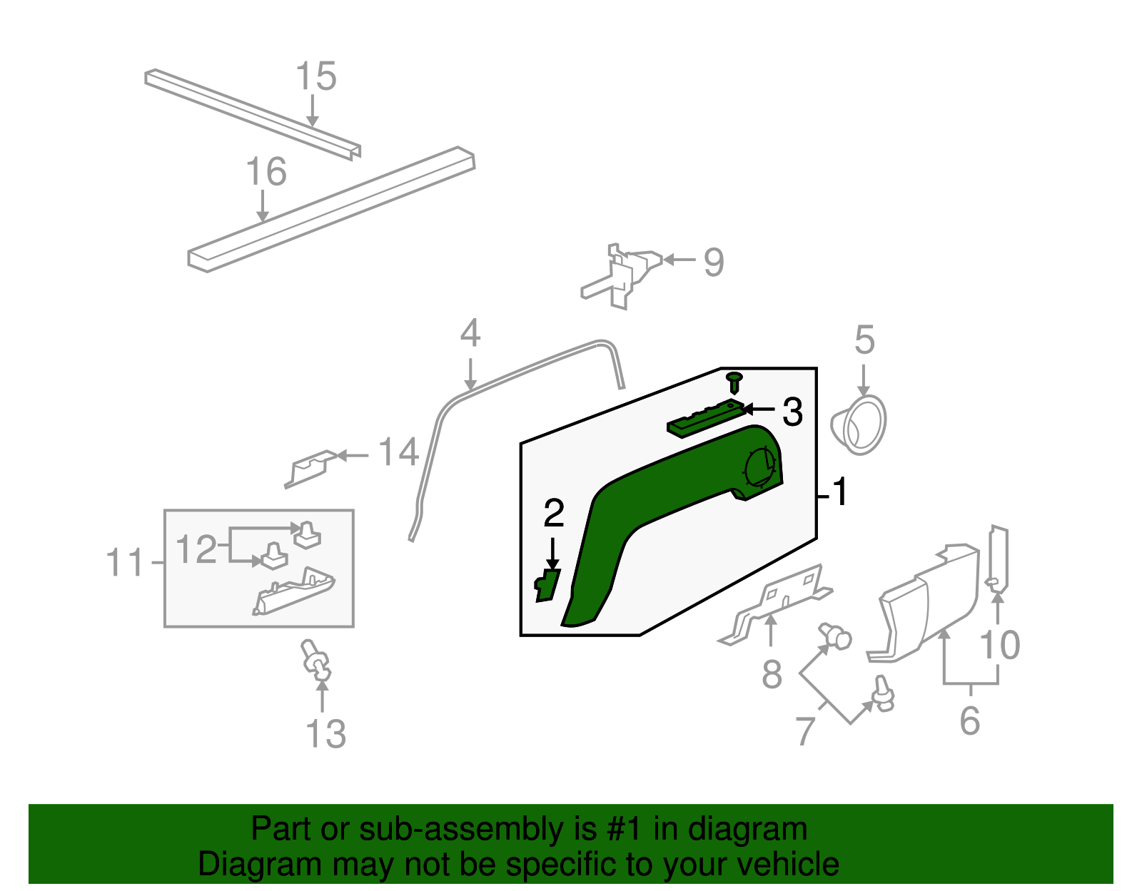 Primed Driver Side Rear Fender Flare with Bracket, Clips, and Bolts - GM (94736295)