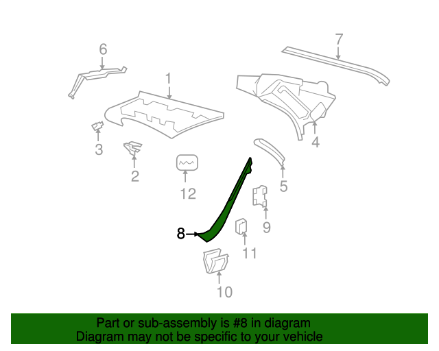 221-690-54-25-7G48 - Lower Quarter Trim 2007-2013 Mercedes-Benz 