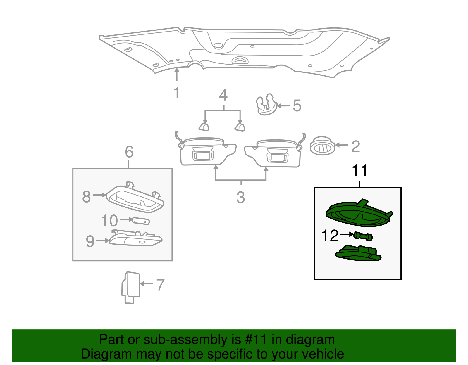 Dome Lamp Assembly - Ford (YS4Z-13776-BA)