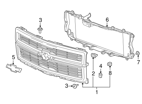 Grille & Components for 2015 Chevrolet Silverado 1500 #0