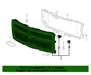 23259619 - Front Grille 2014-2015 Chevrolet Silverado 1500 | Gateway ...