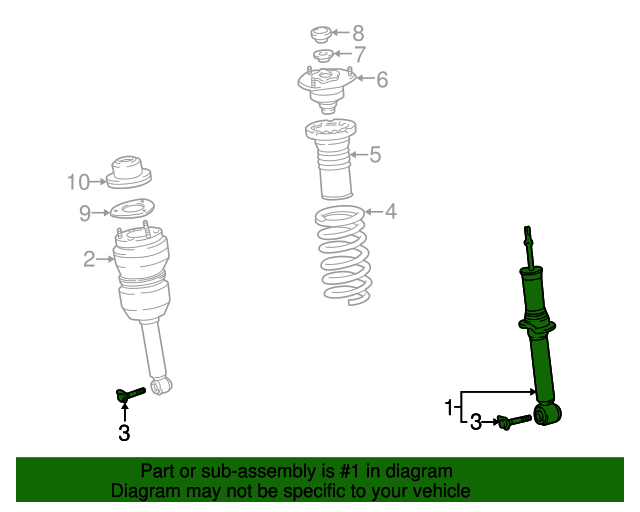4851080131 Strut 20042006 Lexus LS430 My L Parts