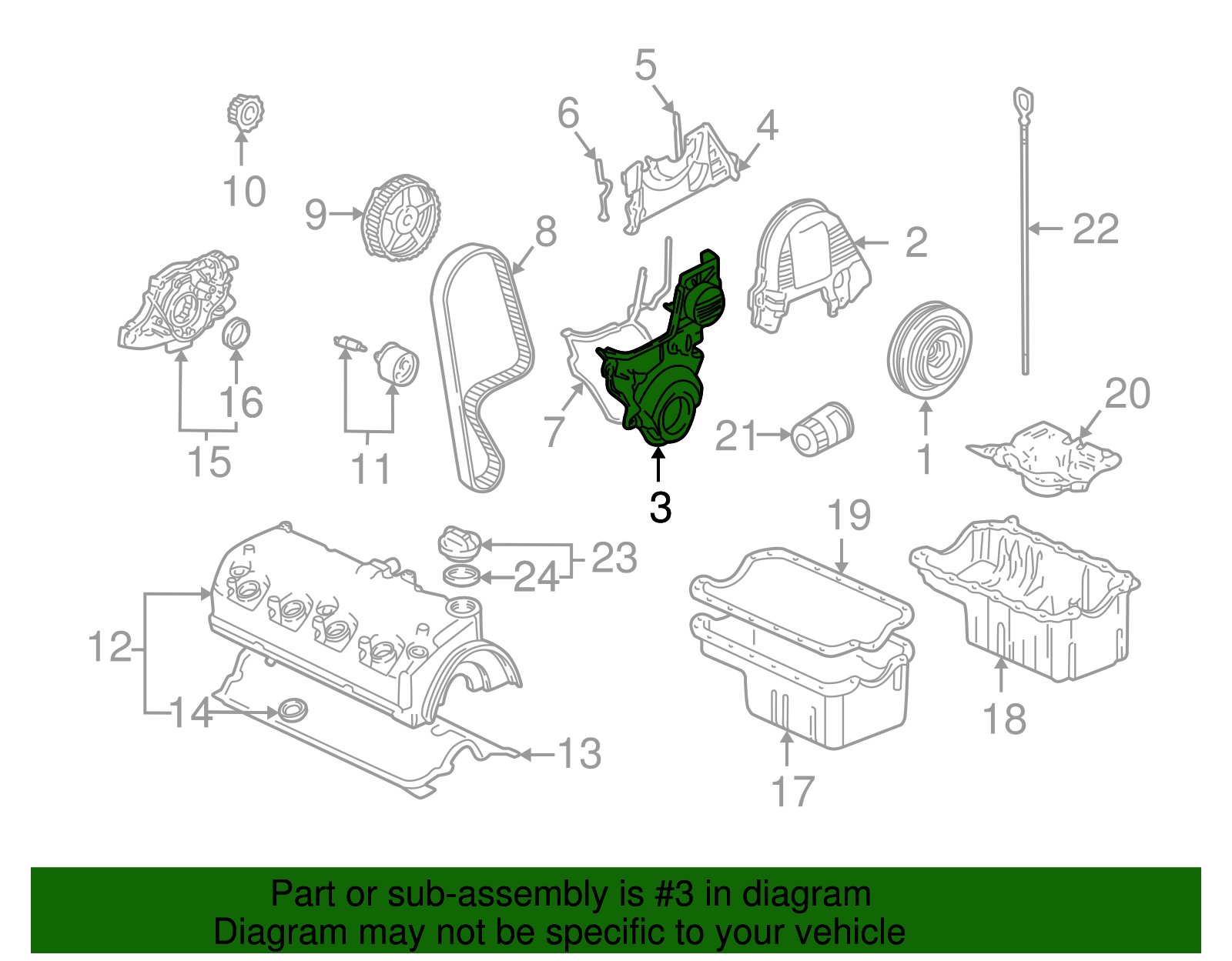 2001-2005 Honda Civic Timing Cover 11811-PLC-000 | hondapartswd