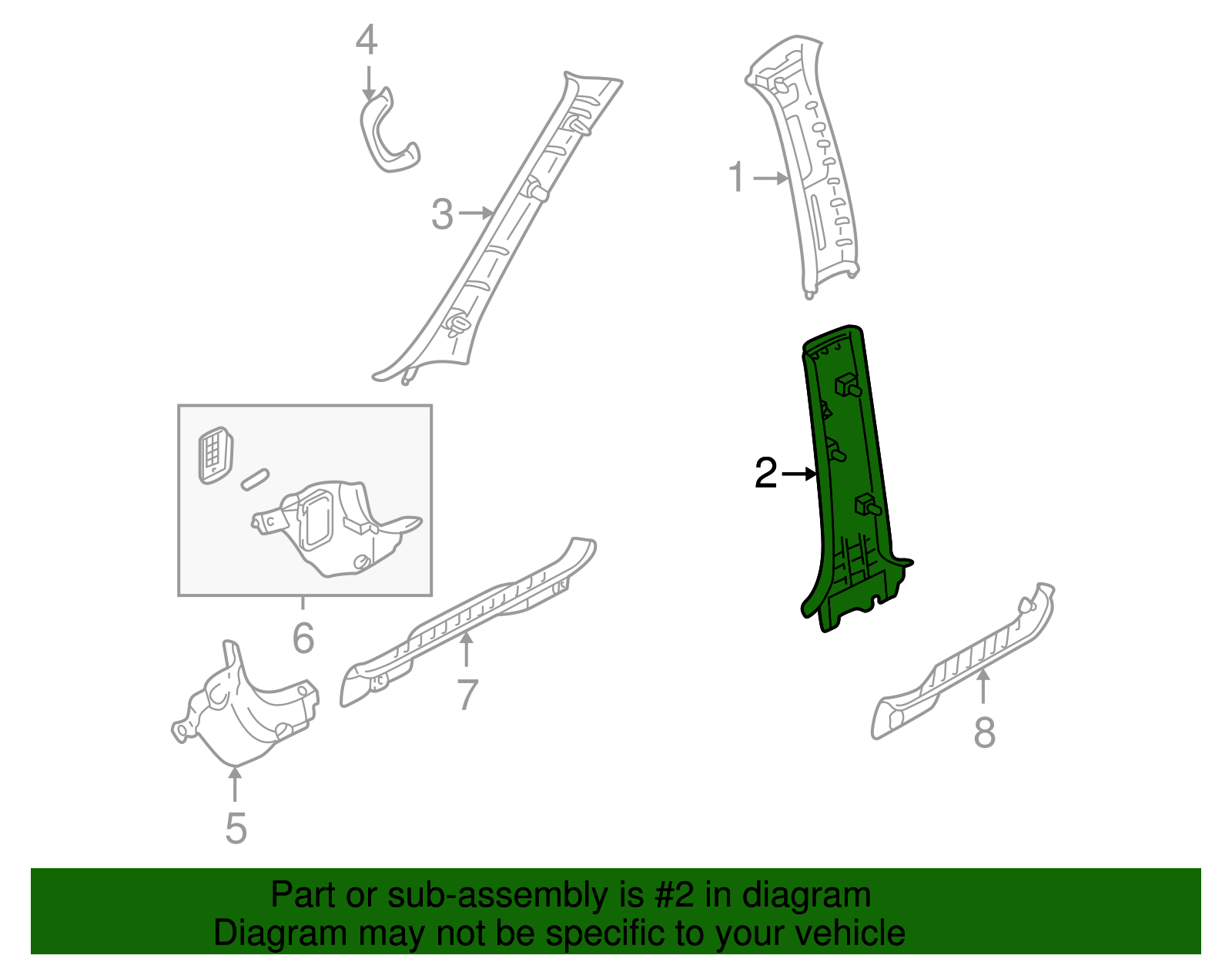 Center Pillar Trim - Ford (YL8Z-7824357-AAA)