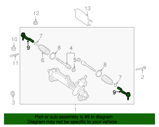 Lexus OEM Outer Tie Rod Part 4547009040 OEM Vehicle Parts