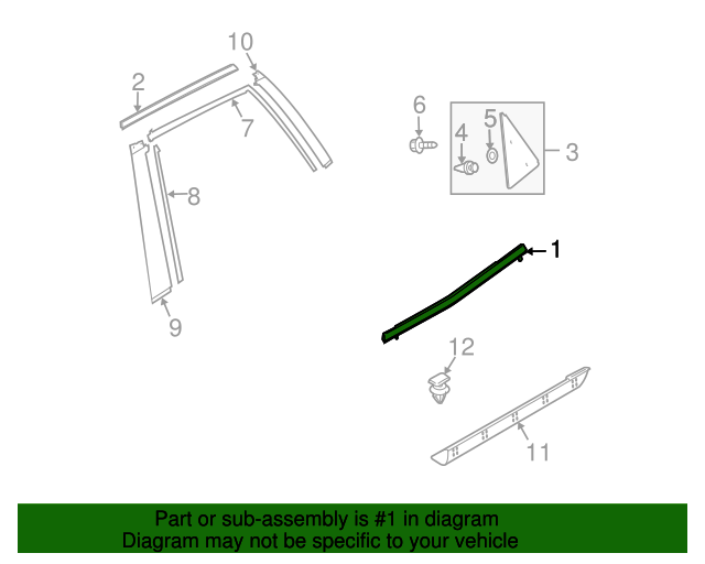 20072012 Mazda CX7 Belt Molding EG2150660K