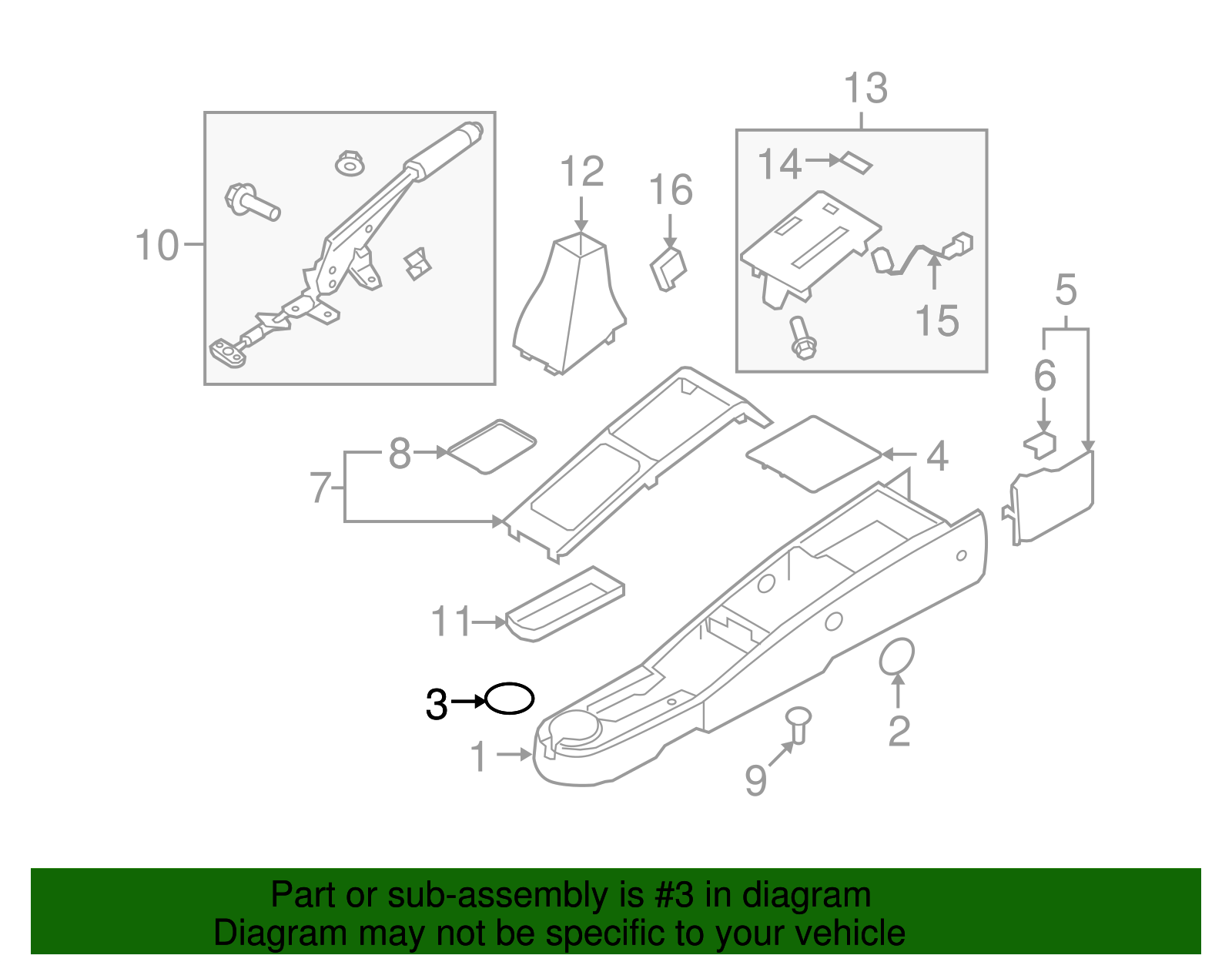 Charcoal Front Floor Upper Console Hole Plug - GM (96443223)