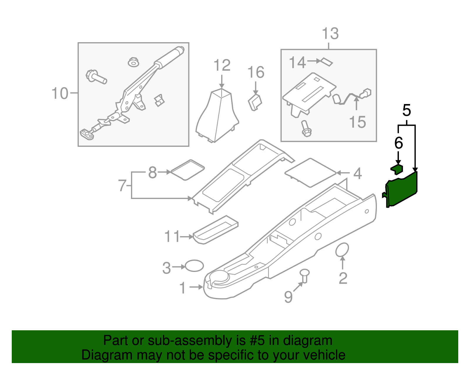 Front Driver Side Floor Console Extension - GM (96655255)