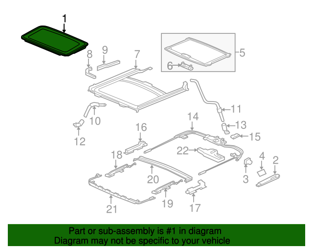 70200TS8A02 Sunroof Glass 20122015 Honda Civic Honda Parts Online