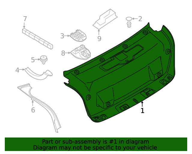Genuine BMW 51497487629 Trunk Lid Trim FREE Shipping on Most Orders 499+ OEMG