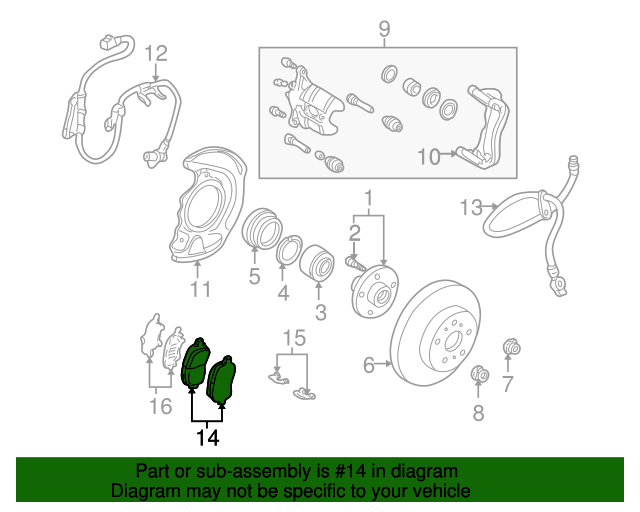 0446533230 Brake Pads 2001 Lexus ES300 MyLexusParts
