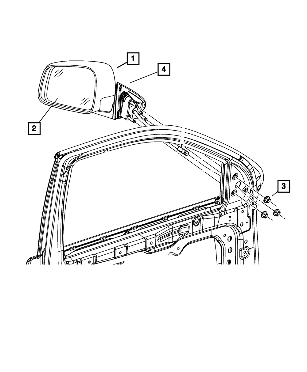 2021-2024 Jeep Outside Rear-View Mirror, Right 68552280AA