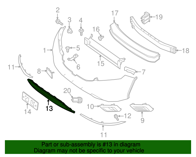 20152018 Nissan Murano Lower Grille 622595AA1A Nissan Cheap Parts
