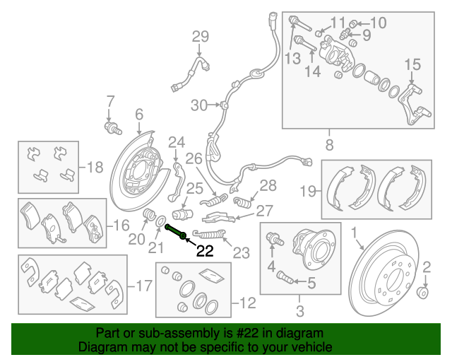 4600A158 Parking Brake Shoe Anchor Pin 20082017 Mitsubishi
