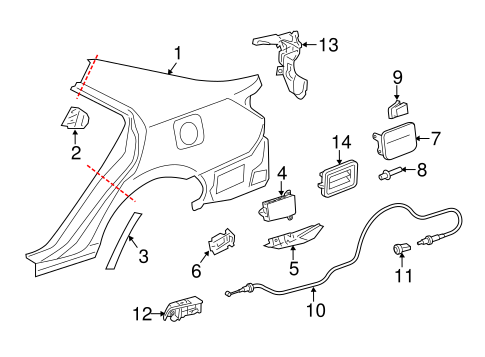 Quarter Panel & Components for 2013 Toyota Camry Toyota Parts Center