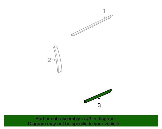 Genuine OEM Body Side Molding Part 22664151 Fits 20042007 Chevrolet
