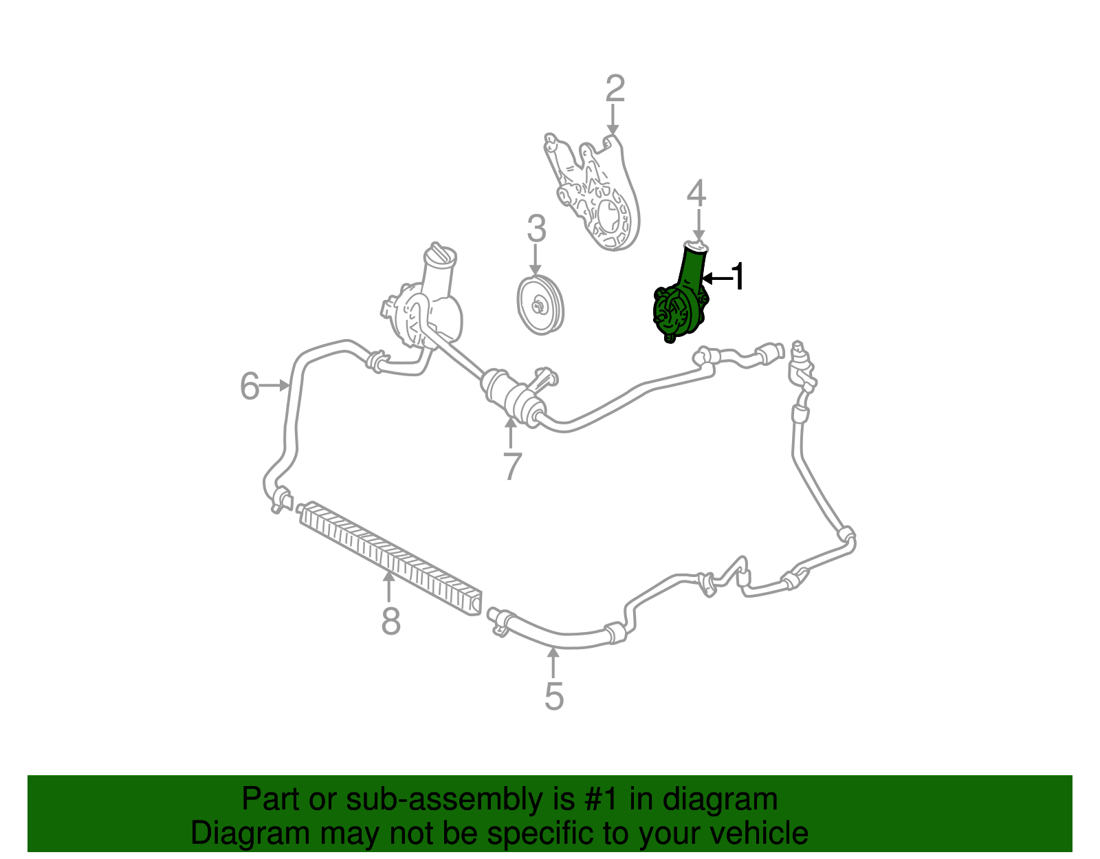 Power Steering Pump - Ford (YF1Z-3A674-DBRM)
