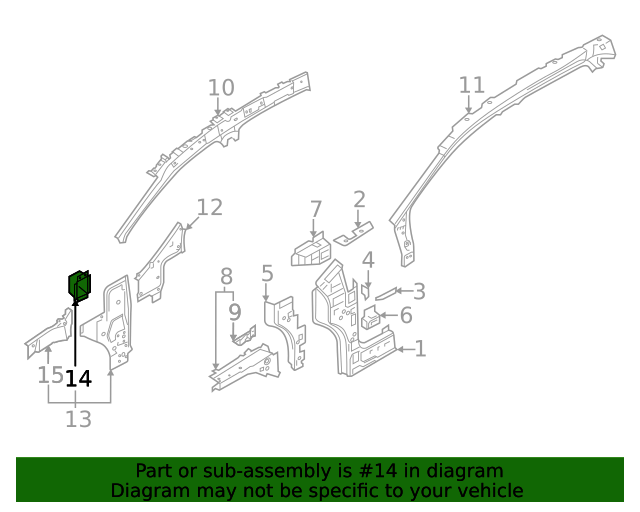Inner Hinge Pillar Reinforced Plate 11A-802-551-A