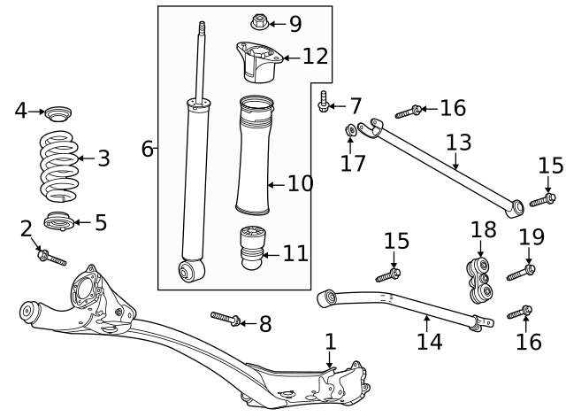 2020-2021 GM Rear Suspension Trailing Arm Bolt 11549107 | GMPartsDirect.com
