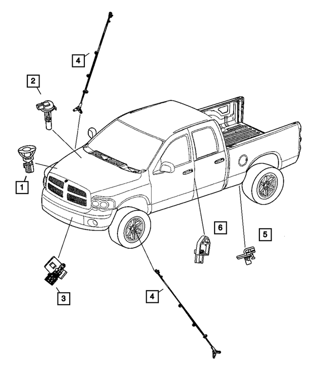 20022005 Dodge Ram 1500 AntiLock Brakes Sensor Kit 5083204AB Mopar