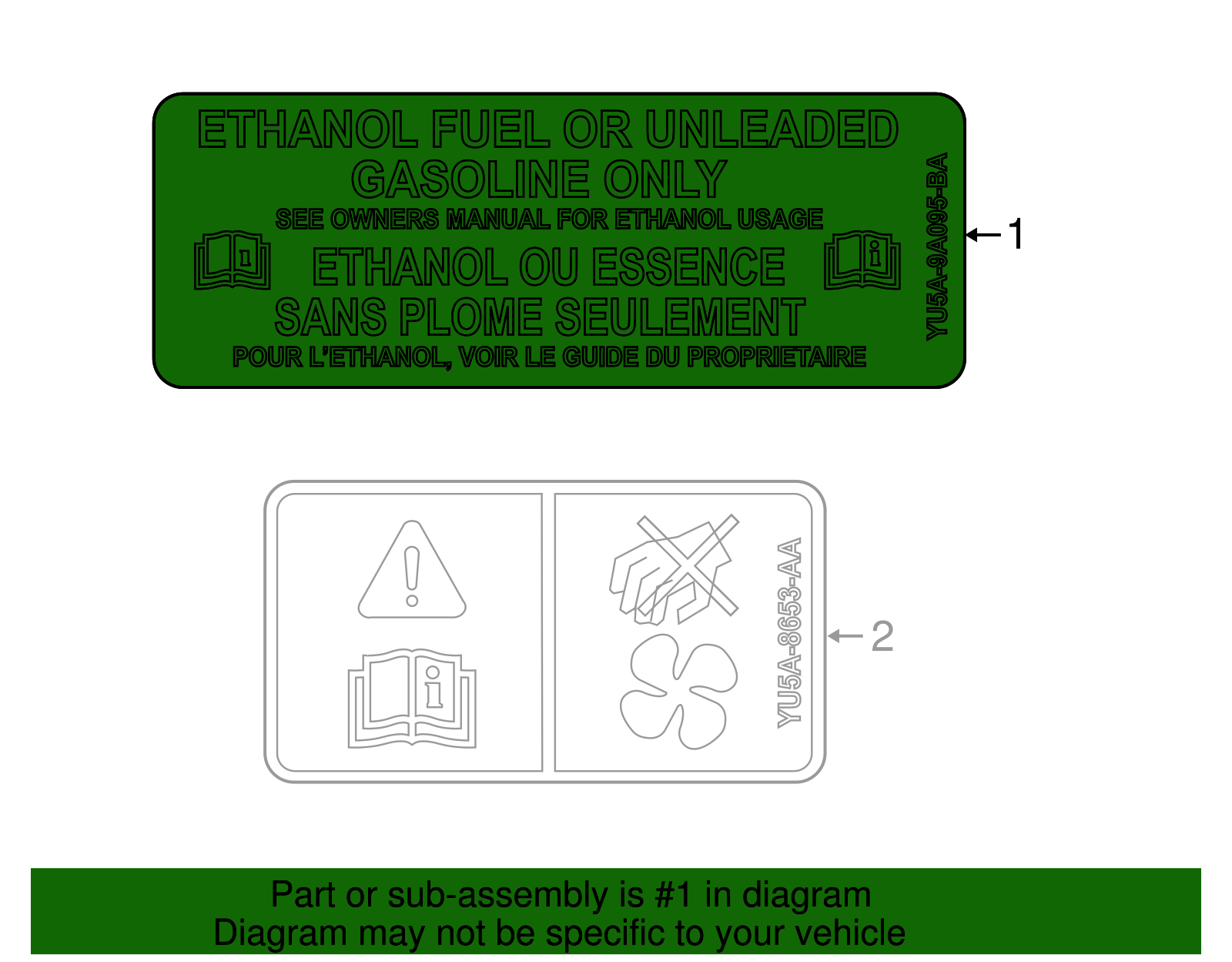 Label - Ford (YU5Z-9A095-BA)