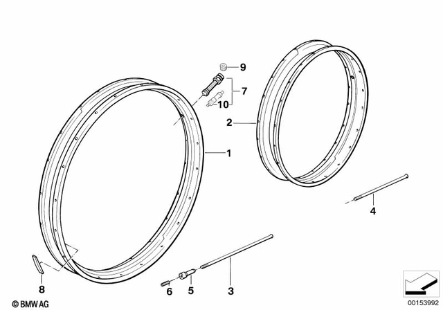 36317664594 - Spoke, Stainless Steel - L=186Mm 1996-2013 BMW 