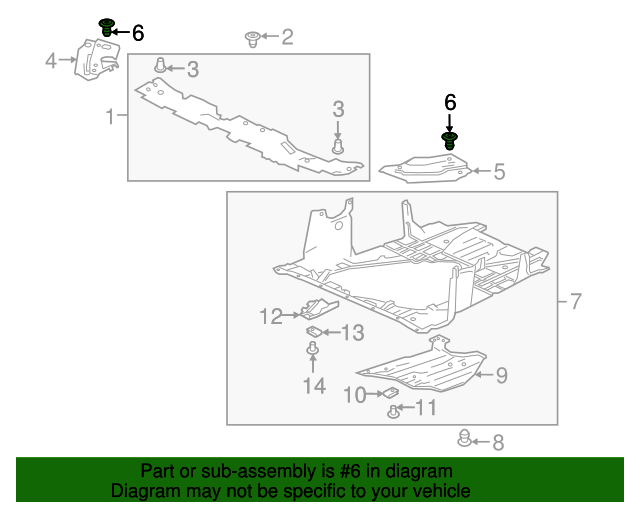 91505TM8003 Bumper Cover Heat Shield Clip 20122023 Honda Toronto