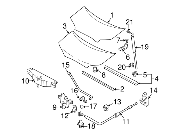 79120-26000 - Hood Hinge 2001-2006 Hyundai Santa Fe | AutoNationParts.com