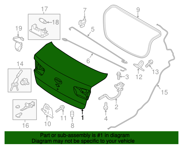 2018-2019 Kia Rio Trunk Lid 69200-H9000 | XportAuto