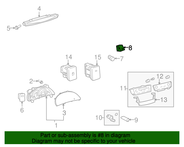20072011 Toyota Camry Hazard Switch 8433206100B0 Toyota Parts