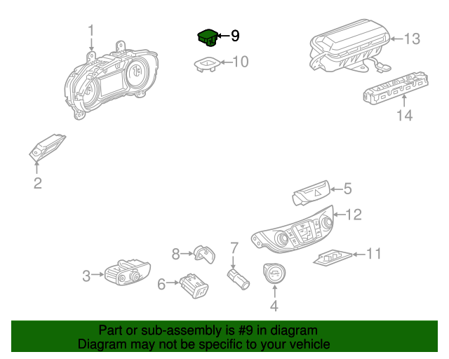 20162018 Chevrolet Malibu Ambient Light Sensor and Security Indicator