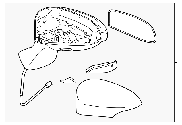 Mirror Assembly Left Steel - Toyota (87940-0T072-B5)