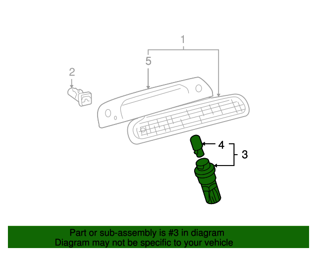 8157648010 Center High Mount Stop Light Socket 20012007 Toyota