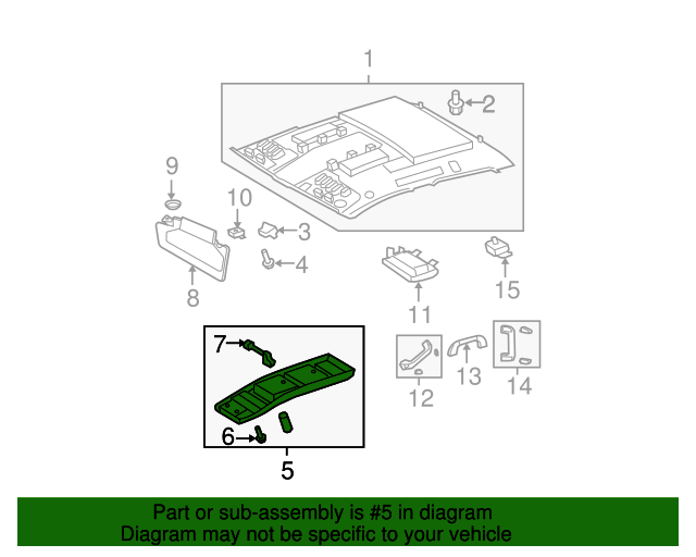 636500C360E0 Overhead Console 20102013 Toyota Tundra