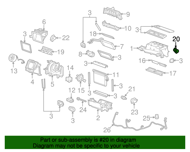 20102015 Chevrolet Camaro Heating and Air Conditioning Panel Mode Door