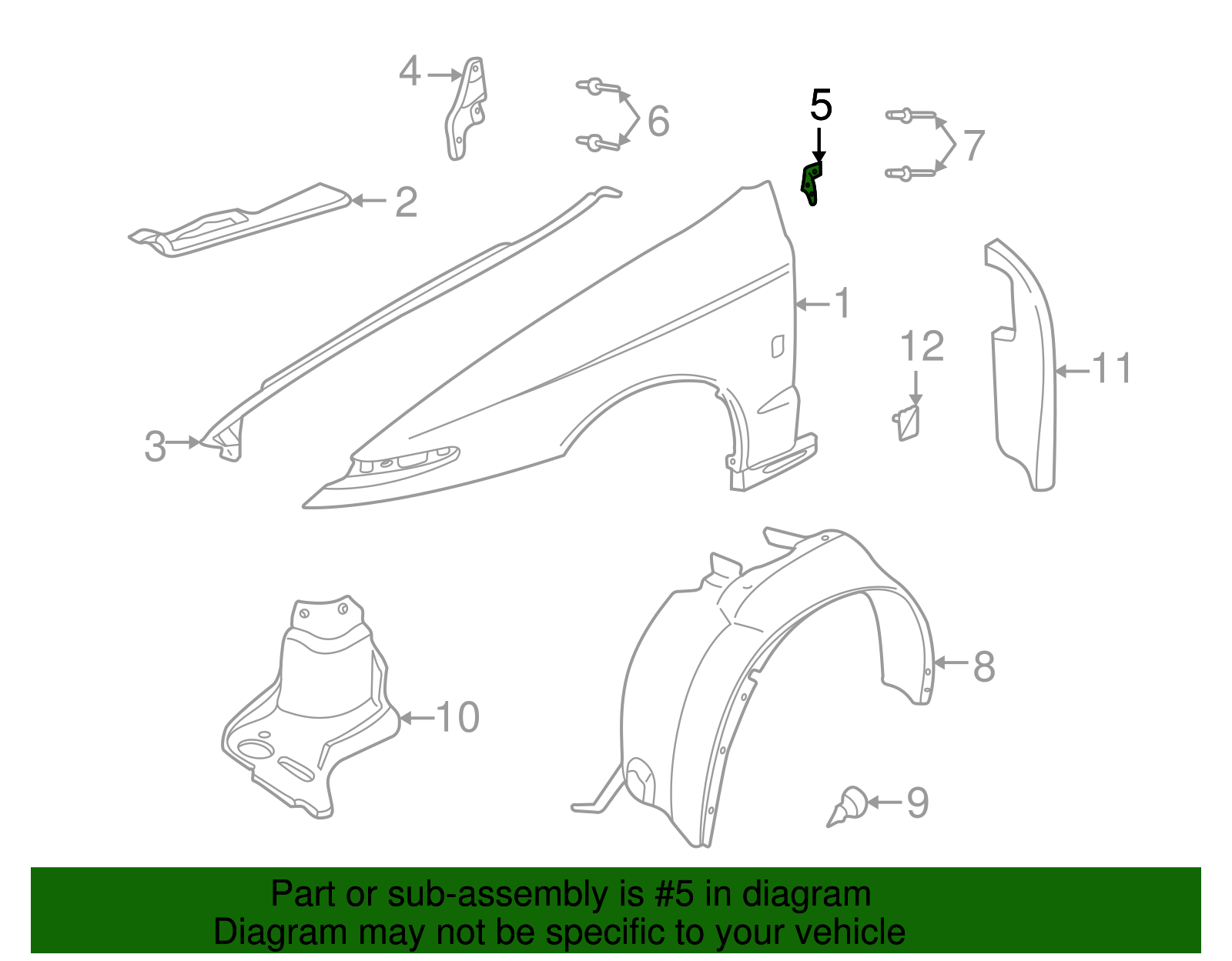 Bracket Assembly, F/Fdr Rear Upper Bracket - GM (90584591)