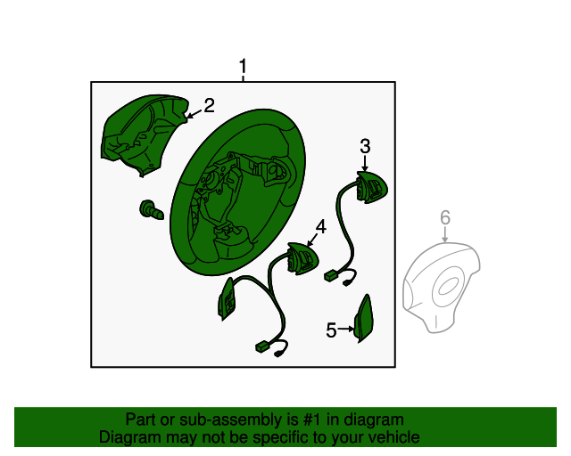 2008 Subaru Impreza Steering Wheel 34311FG030WK Subaru Parts Store