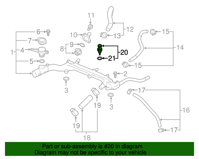 20172023 Subaru Coolant Temp Sensor 22630AA27A OEM Subaru Parts Center