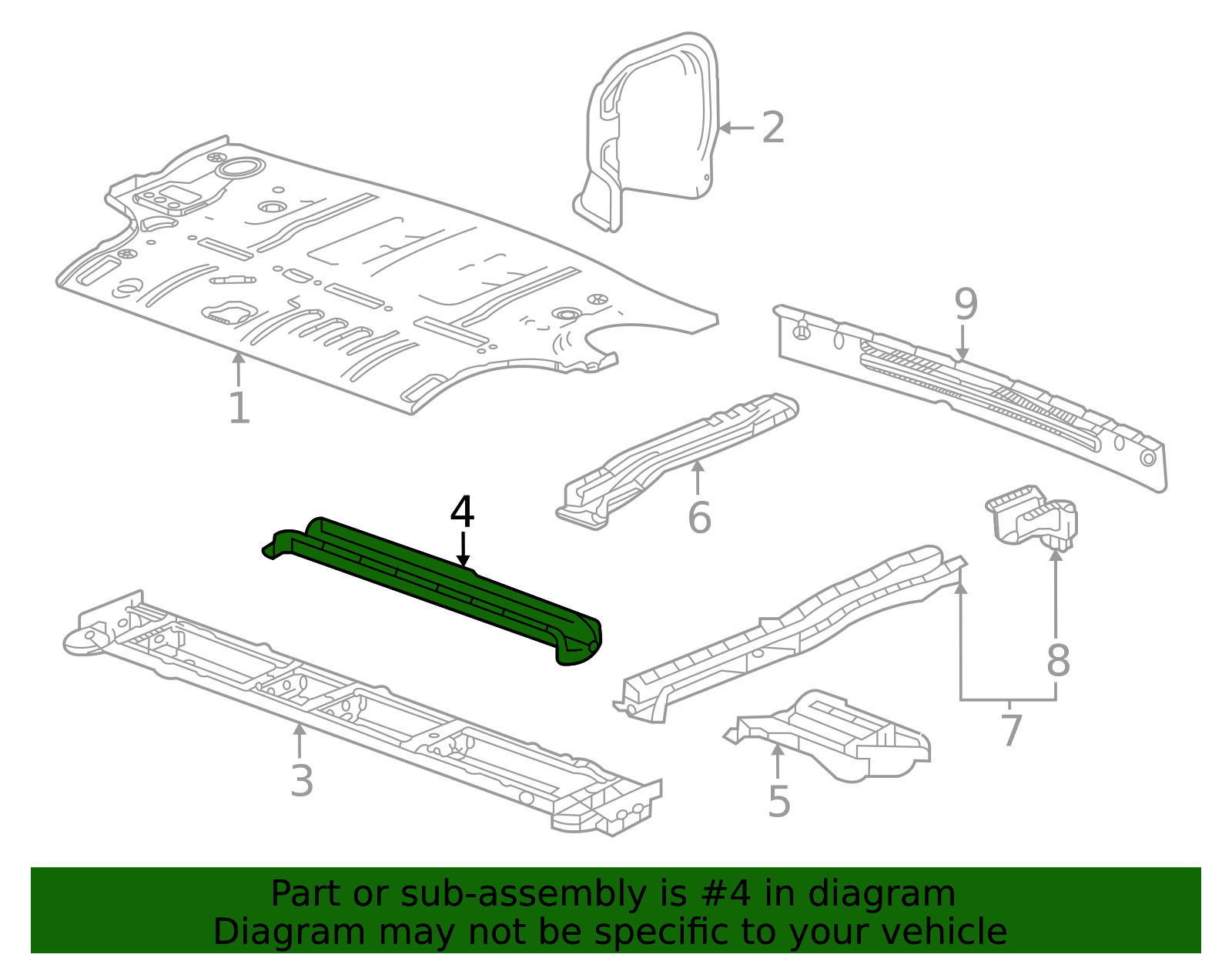 Underbody Rear Cross Sill - GM (84424593)