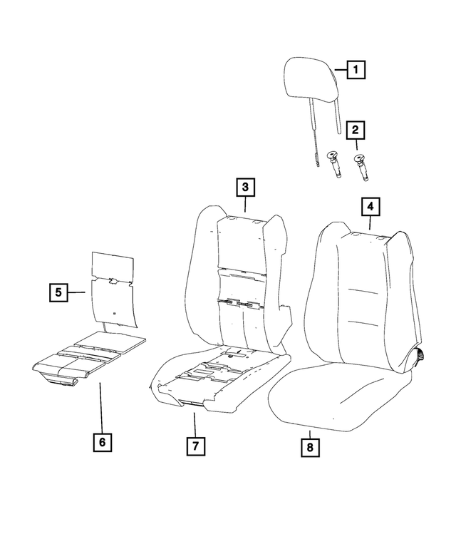 Jeep Grand Cherokee Headrest 5PR86DX9AA Mopar